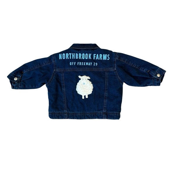 BABY GAP 12-18 Months Heavy Denim Jean Jacket Farm Sheep - Picture 5 of 8